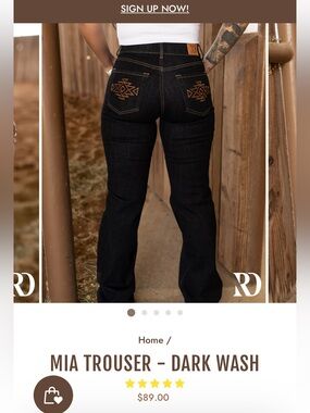 Mia Trouser Jeans in Dark Wash by Ranch Dress’n